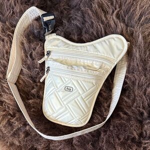 lug Quilted Crossbody Sling Bag - Cream